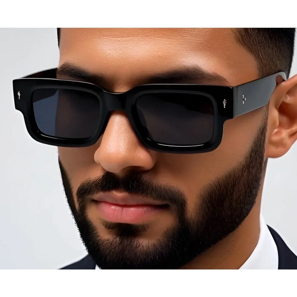Men's Square Frame Sunglasses Retro Vintage Thick Frame‎ Fashion Shades Hp Hop